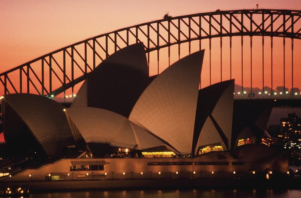 Sydney opera house at night